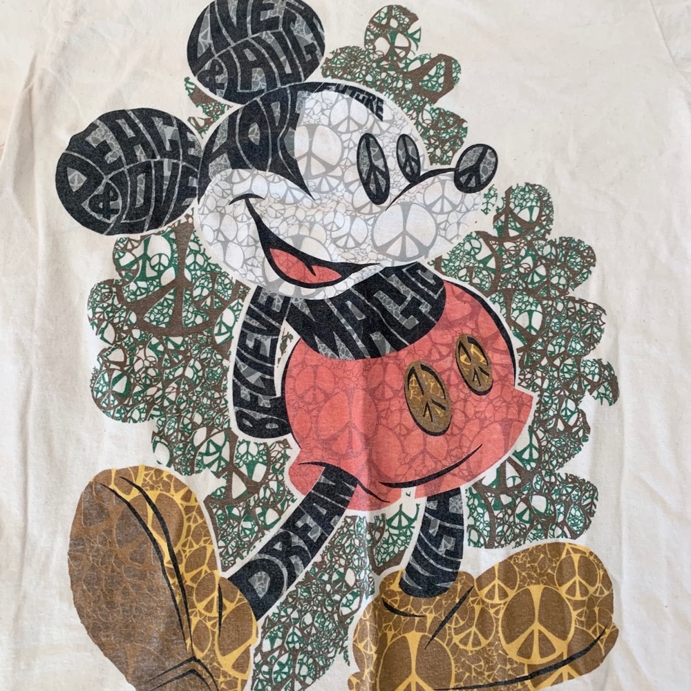 Disney Parks Mickey Mouse Green Earth Peace Shirt - Picture 2 of 5
